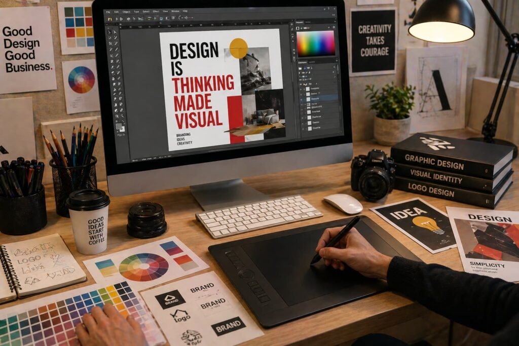 best graphic designer in Ahmedabad offering creative logo design branding and professional graphic design services for business growth-Scalarthi