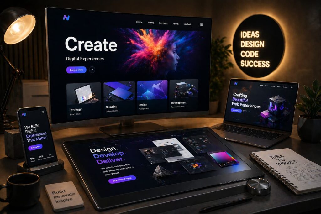 best website developer in Ahmedabad offering responsive website design and custom web development services for business growth-Scalarthi
