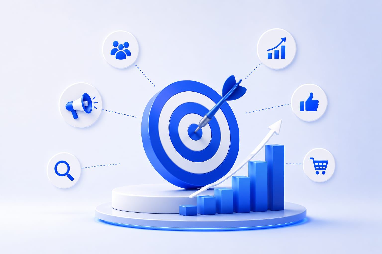 Performance marketing strategy with Meta Ads, Google Ads, analytics dashboard, and business growth concept.